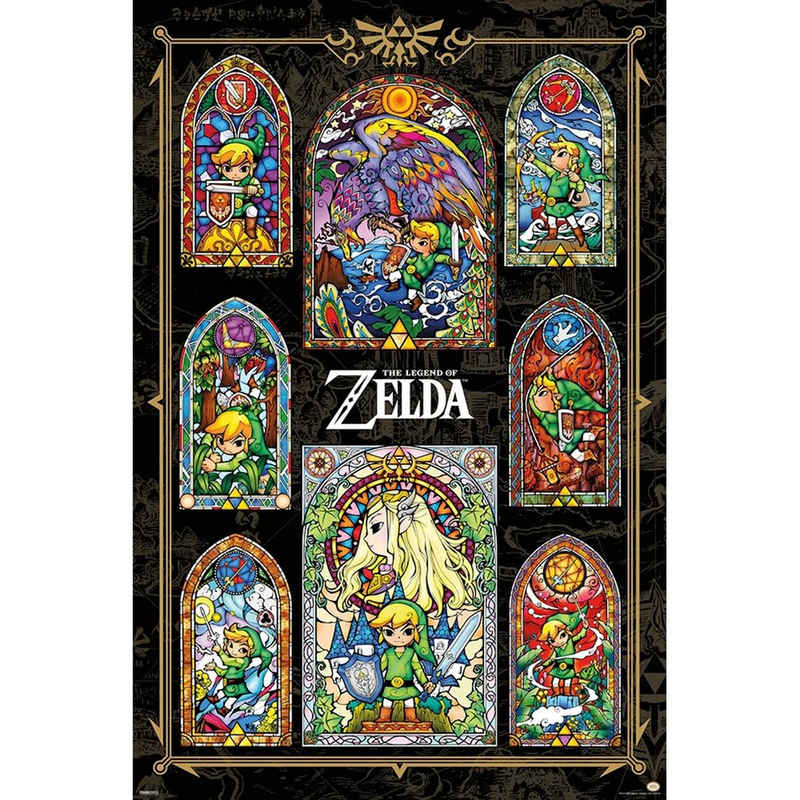 PYRAMID Poster The Legend of Zelda Poster Kirchenfenster Collage 61 x 91,5 cm