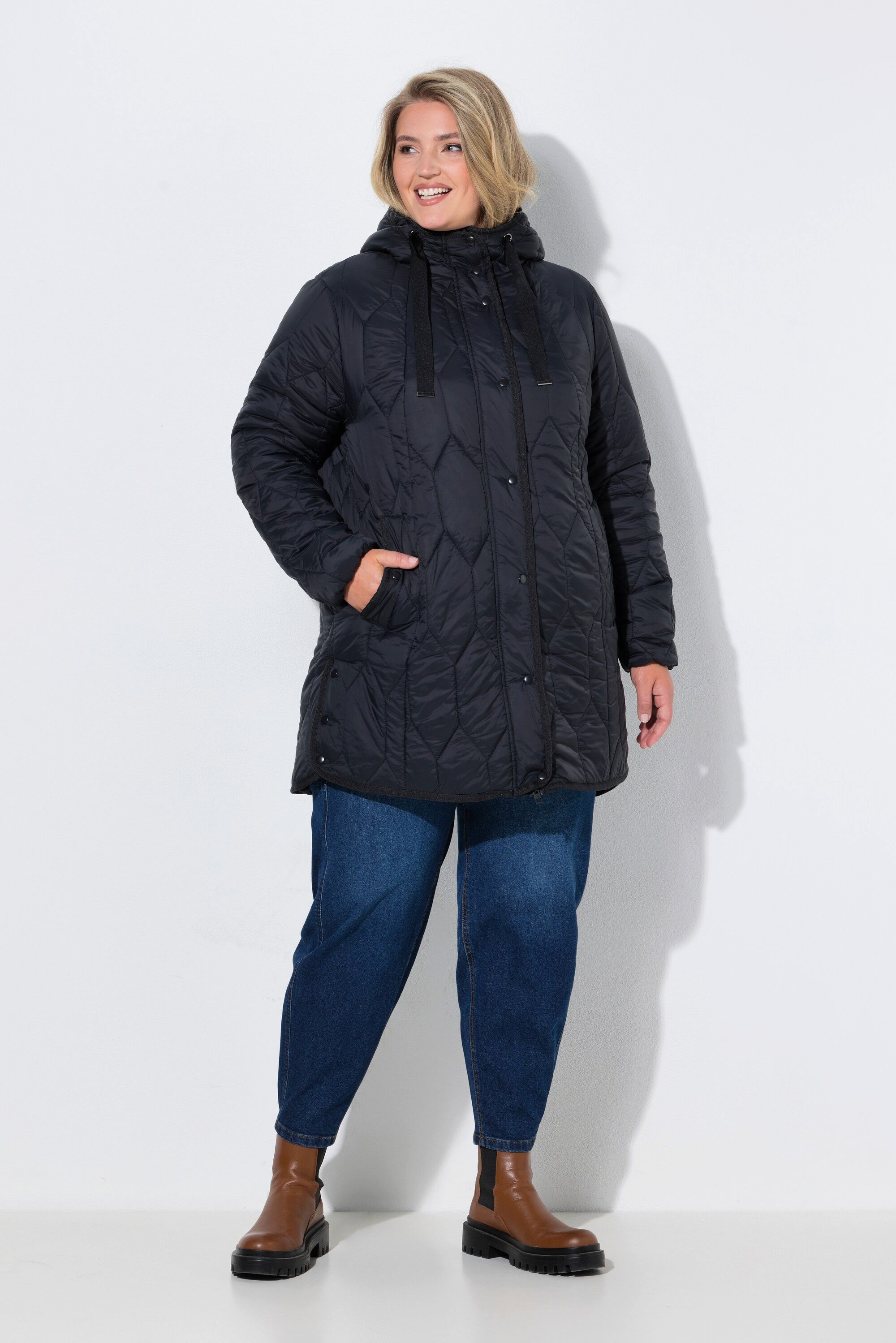 Ulla Popken Steppjacke Funktions-Steppjacke 2-Wege-Zipper