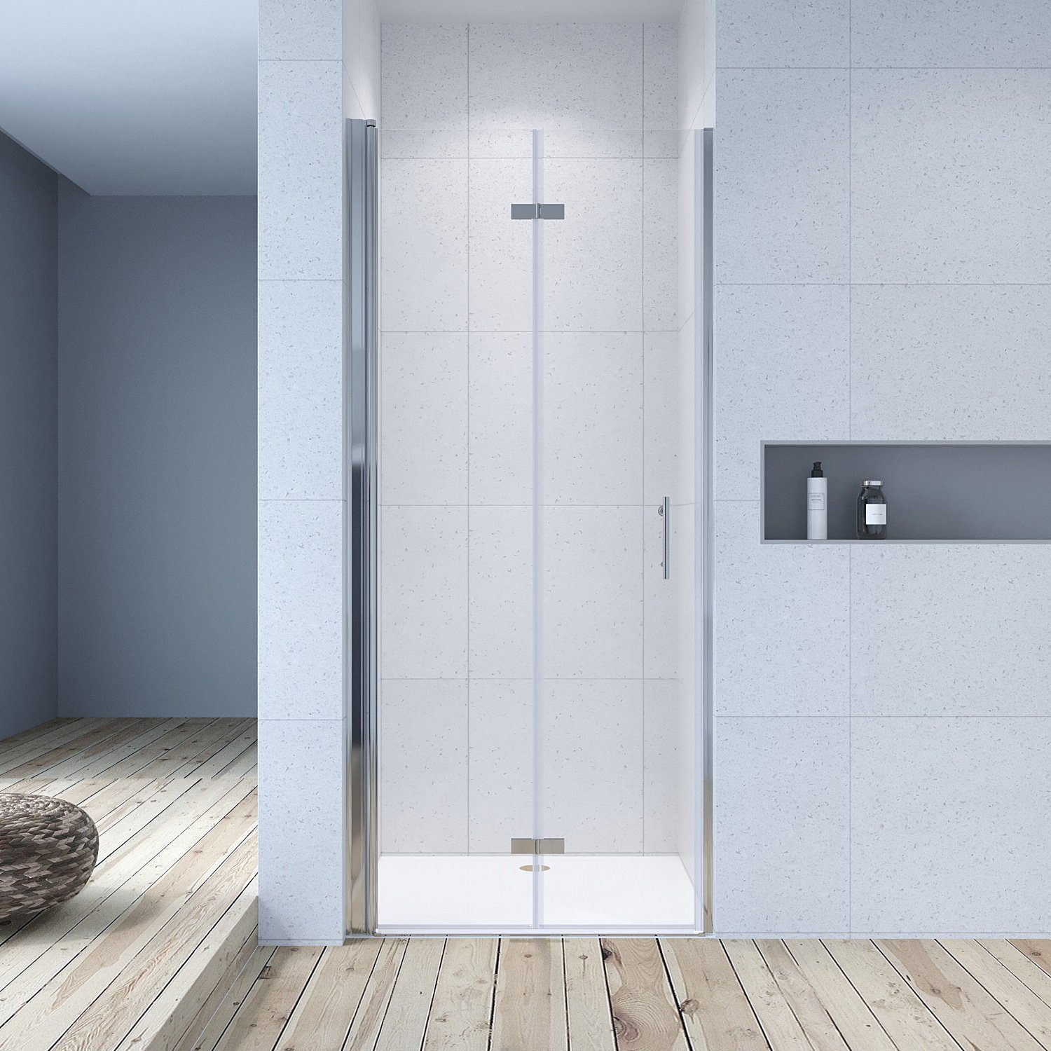 AQUALAVOS Dusch-Falttür Nischentür Falttür Duschabtrennung Glas Duschwand D günstig online kaufen