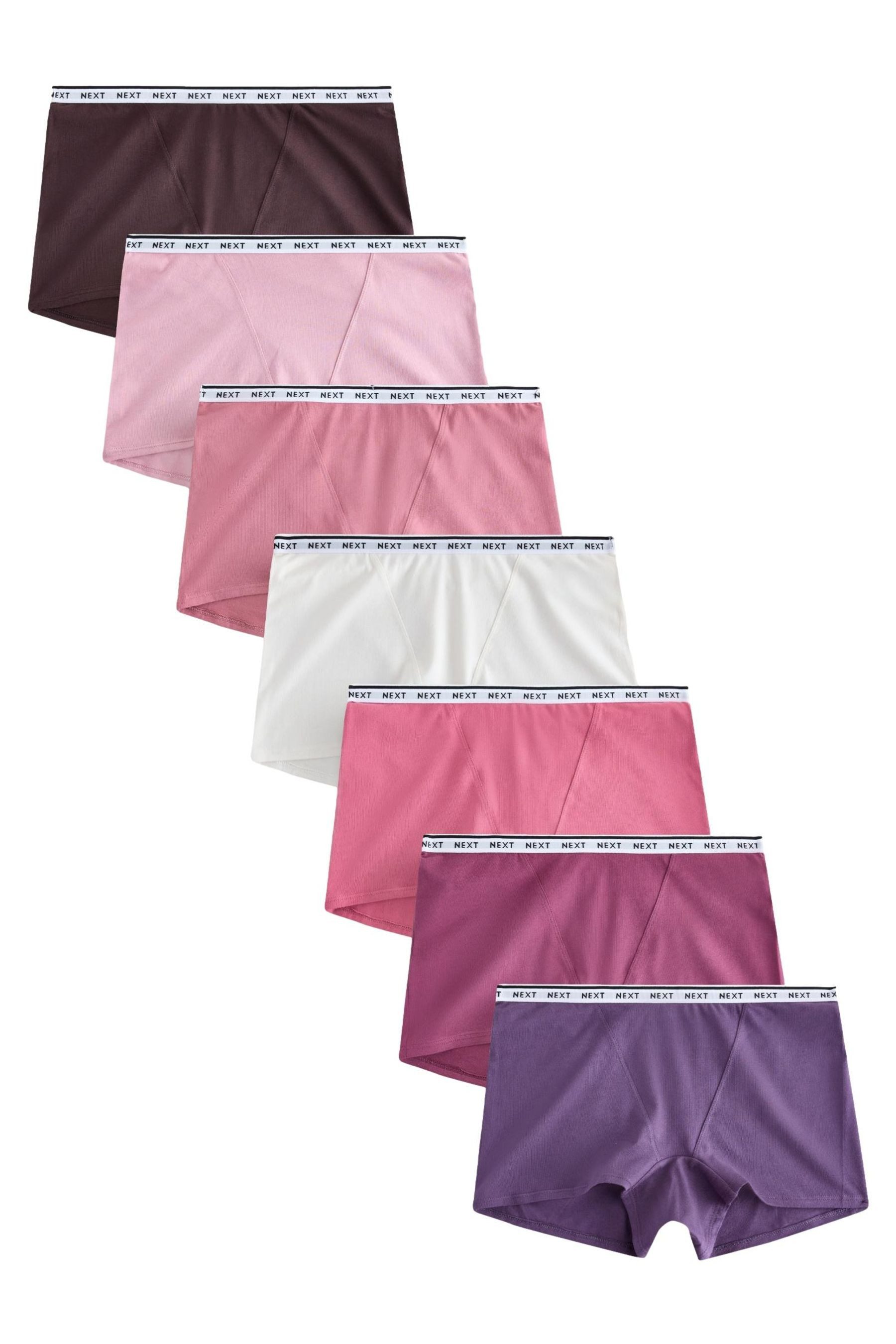 Next Schlüpfer Baumwollslips mit Logo im 7er-Pack, Boyshorts (7-St)