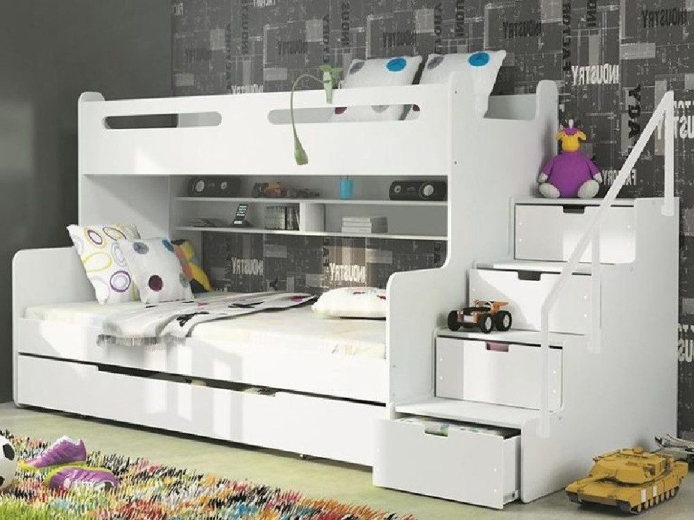 Etagenbett Drei-Betten Kinderbett mit modernem Design und stabilem Rahmen