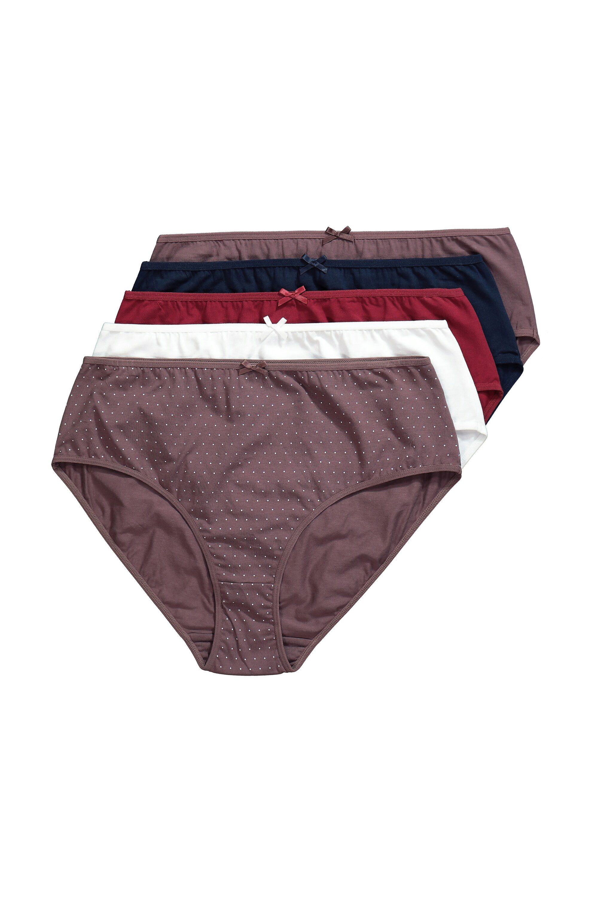 Ulla Popken Midislip Midislips 5er-Pack Punkte/einfarbig