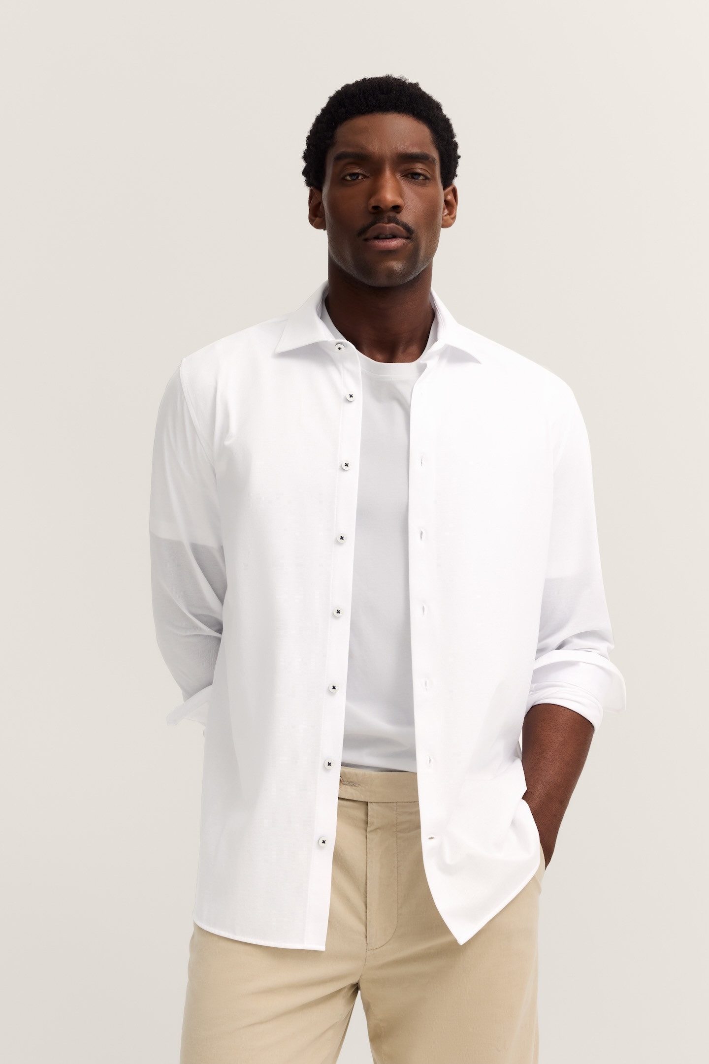 bugatti Langarmhemd Modern Fit mit Kent-Kragen günstig online kaufen