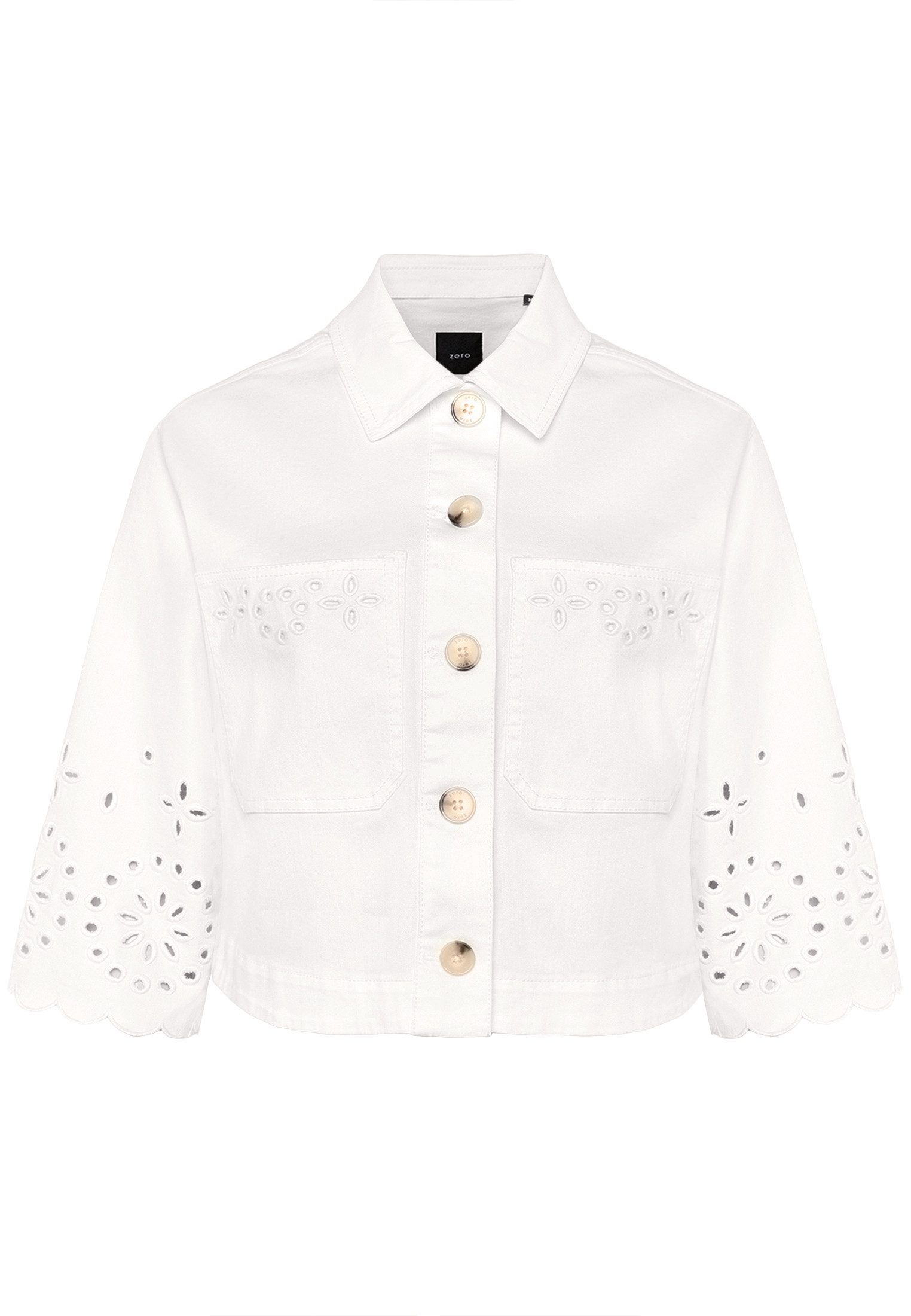 Zero Jackenblazer Damen mit Lochmuster Lochstickerei