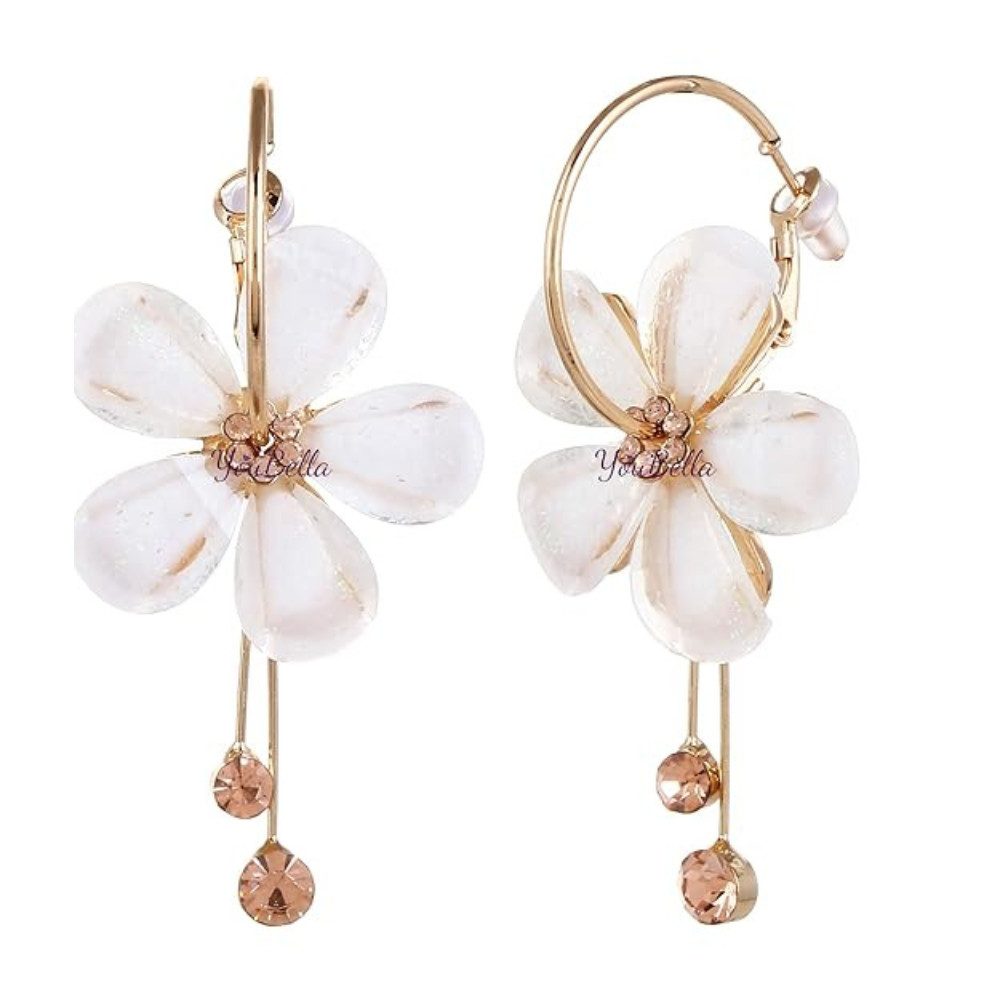 YouBella Ohrring-Set Florale Tropfenohrringe Goldplattiert für Damen (Set, Perfekt für besondere Anlässe und Bürokleidung), Modischer Kunstschmuck