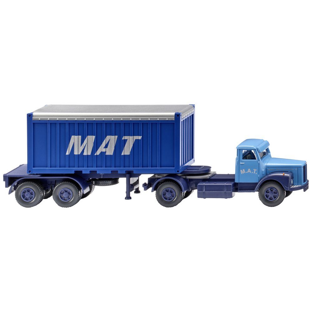 Modelleisenbahn-Straße Wiking 052604 H0 LKW Modell Scania Containersattelzug 20' M.A.T.