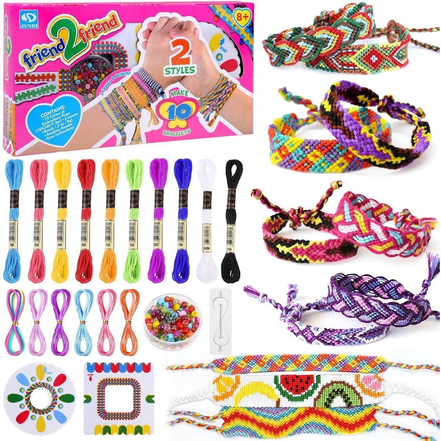 LuxusKollektion Ketten und Armband Set Freundschaftsbänder Bastelset für Kinder ab 8 Jahre mit Perlen und