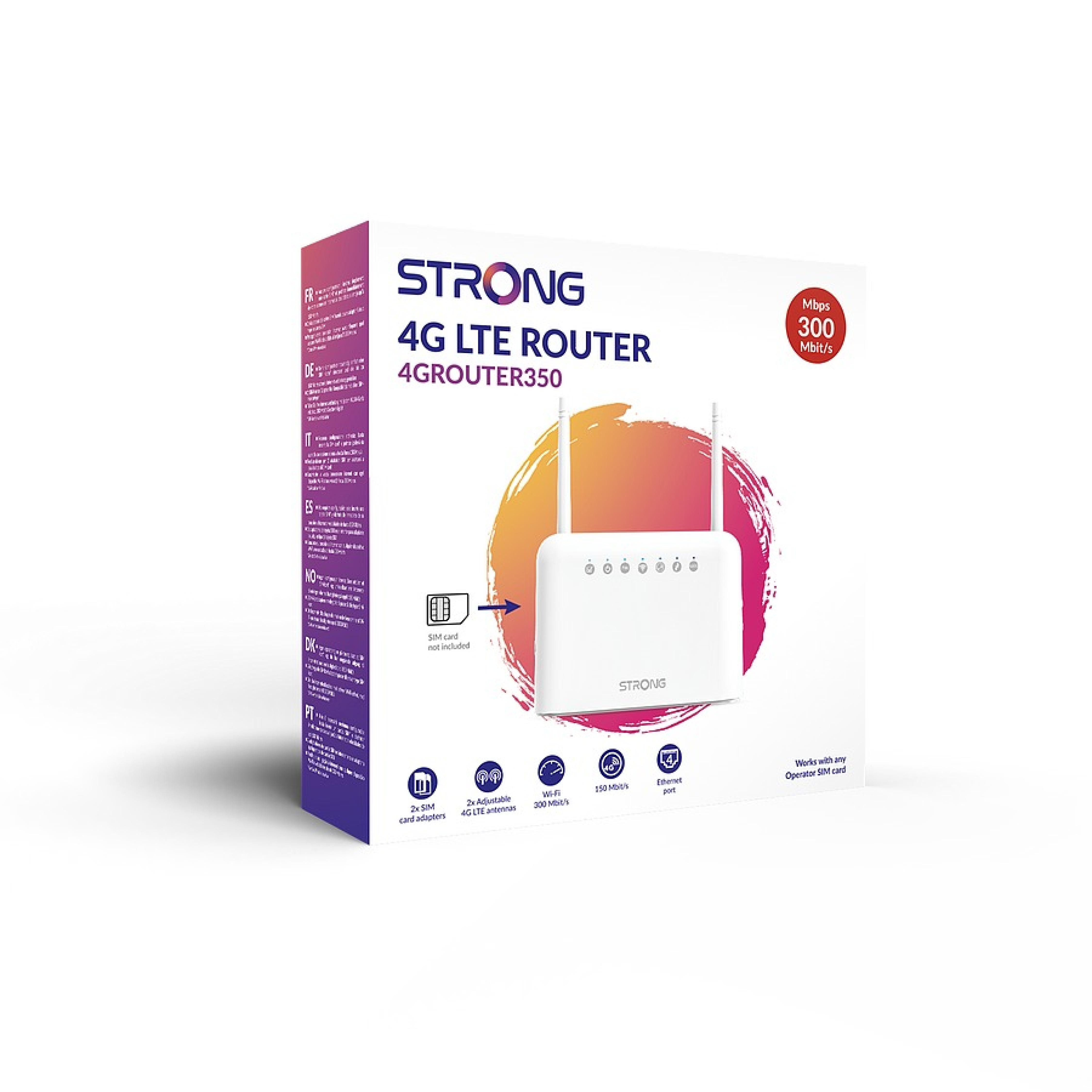Strong 4G LTE Router 150 Mbit/s WLAN Router 300 Mbit/s SIM-Karten Router weiß 4G/LTE-Router, Mobiler 4G LTE Internetzugang über SIM-Karte, schnelle WLAN-Verbindung