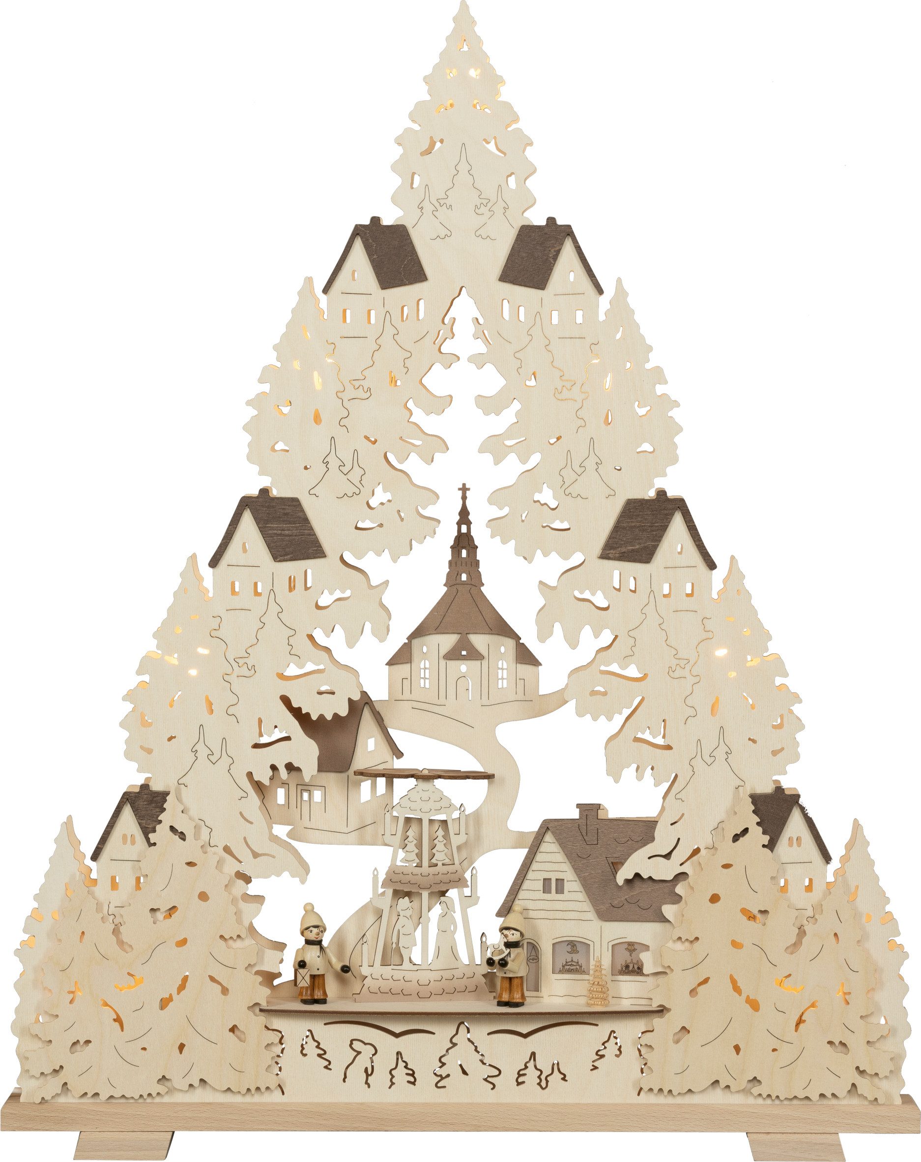 SAICO Original LED Schwibbogen Premium-Line-Lichterbogen, Seiffener Kirche, Premium LED-Beleuchtung, warmweiß, BxHxT: 52x65,5x5 cm