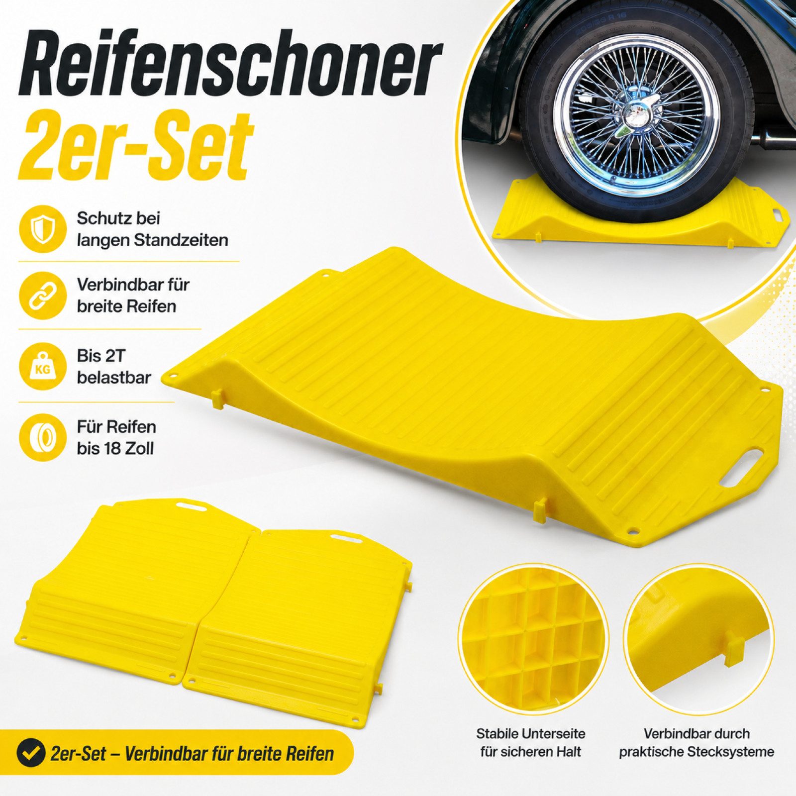 Bituxx Auffahrrampe 1 Paar Reifenschoner (2 Stück) (Set, 2-St., MS-17199)
