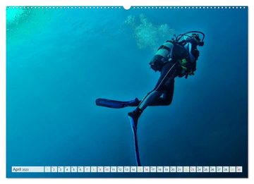 CALVENDO Wandkalender Tauchen - Abenteuer unter Wasser (Premium, hochwertiger DIN A2 Wandkalender 2023, Kunstdruck in Hochglanz)