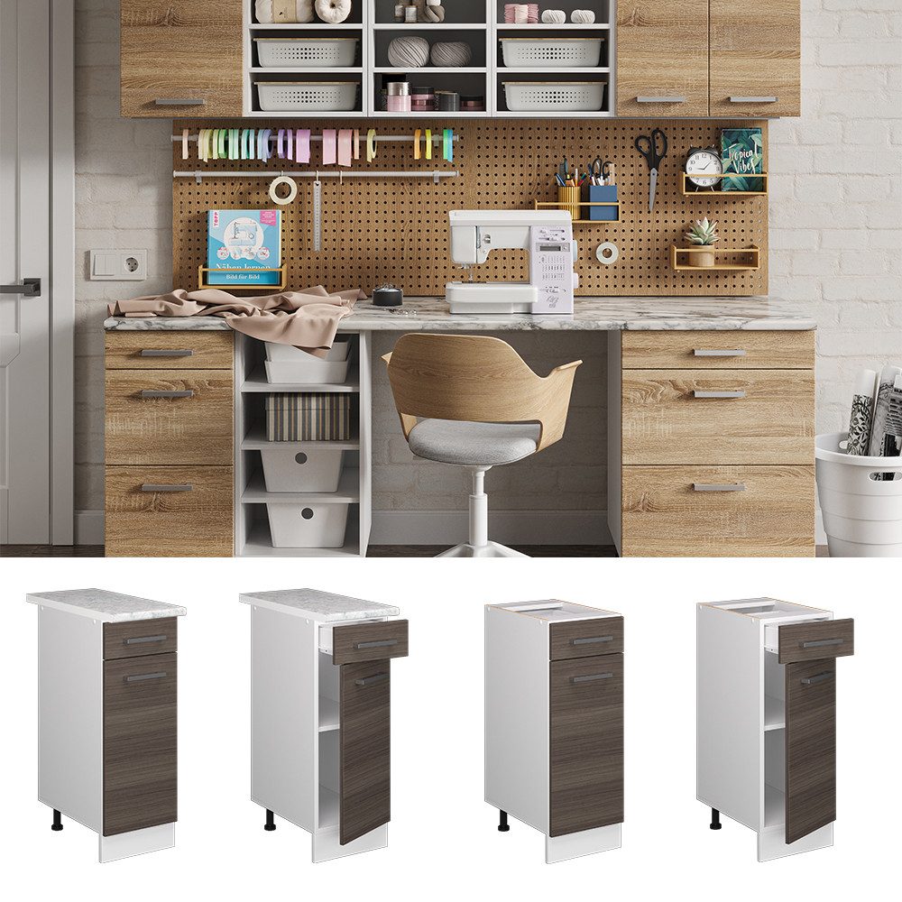 Vicco Schranksystem R-Line, Grau/Weiß, 30 cm günstig online kaufen