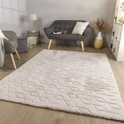 Hochflor-Teppich Wohnzimmer Esszimmer Schlafzimmer Flauschig Weich, TT Home, Läufer, Höhe: 26 mm