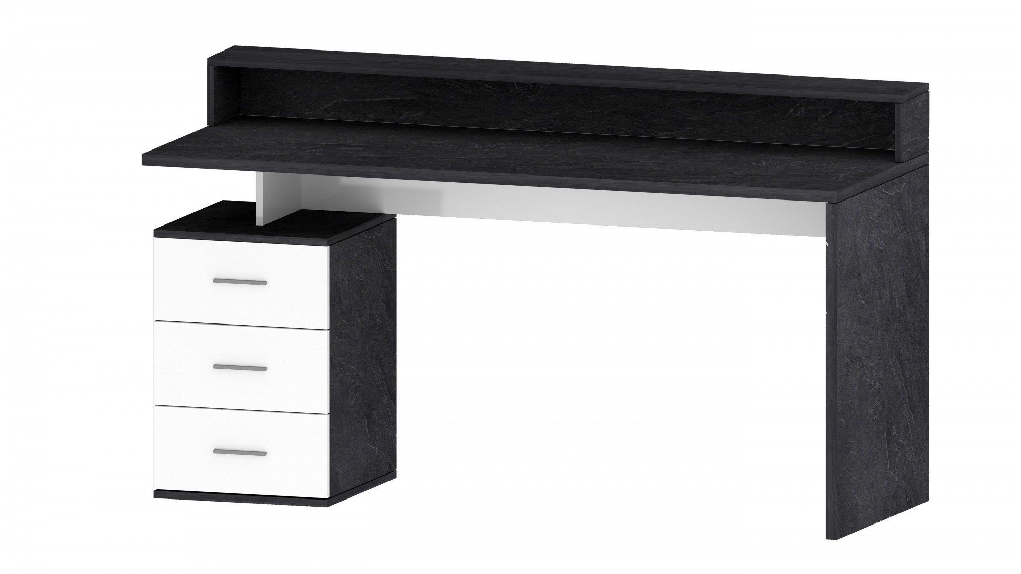 ital. NEW schiefer/weiß Breite Design, hochwertiges Tecnos cm Schreibtisch hochglanz 160 SELINA, Schreibtischaufsatz, mit