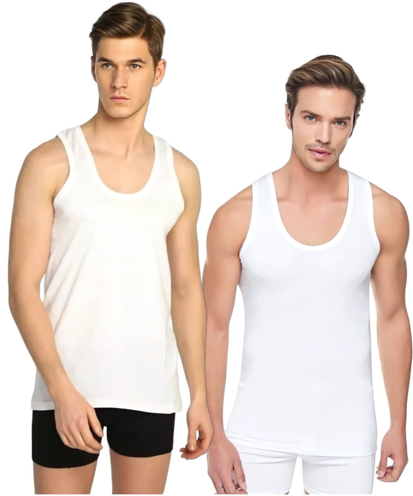 Seher Mensucat Unterhemd (Pack, 6er-10er Pack) Weiß Pack Baumwolle 6er-10er Unterhemden reiner XS-4XL Baumwolle Herren 100% Tank Top aus 6-St