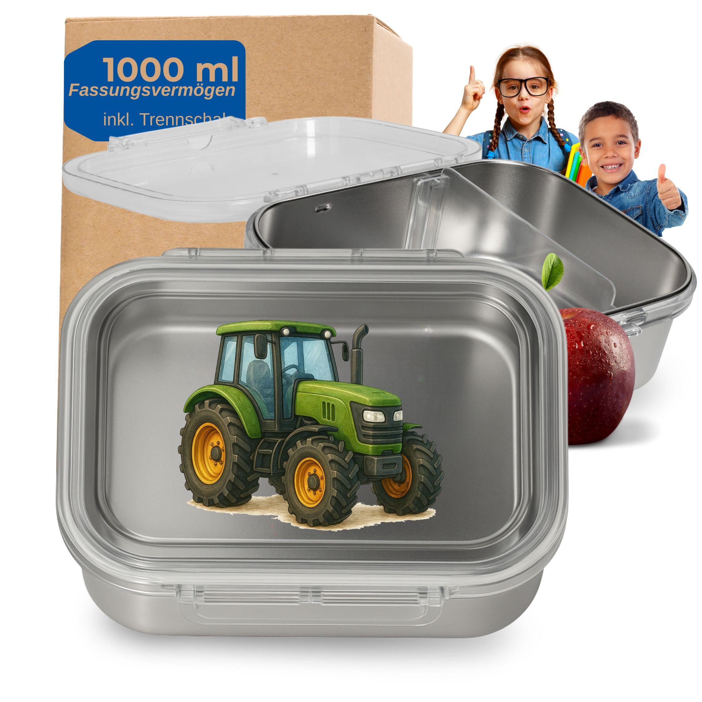 elasto Lunchbox Motiv Brotdose für Kinder 1000 ml für Schule und Kindergarten