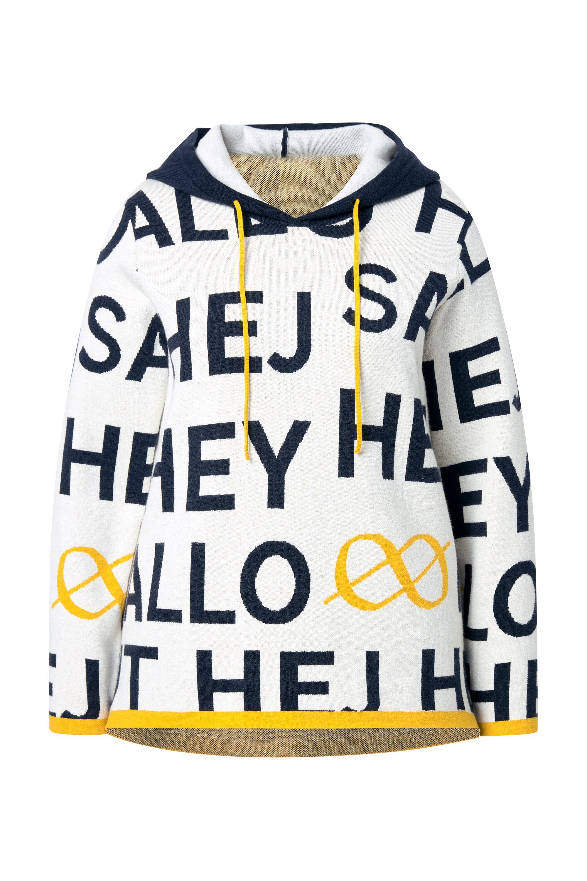 Laurasøn Strickpullover Jaquardpullover Langarm Kapuze günstig online kaufen