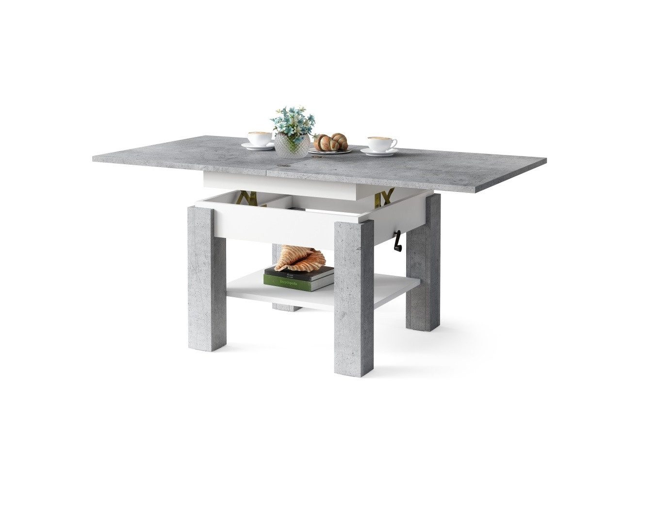 designimpex Couchtisch Design Cleo stufenlos höhenverstellbar günstig online kaufen