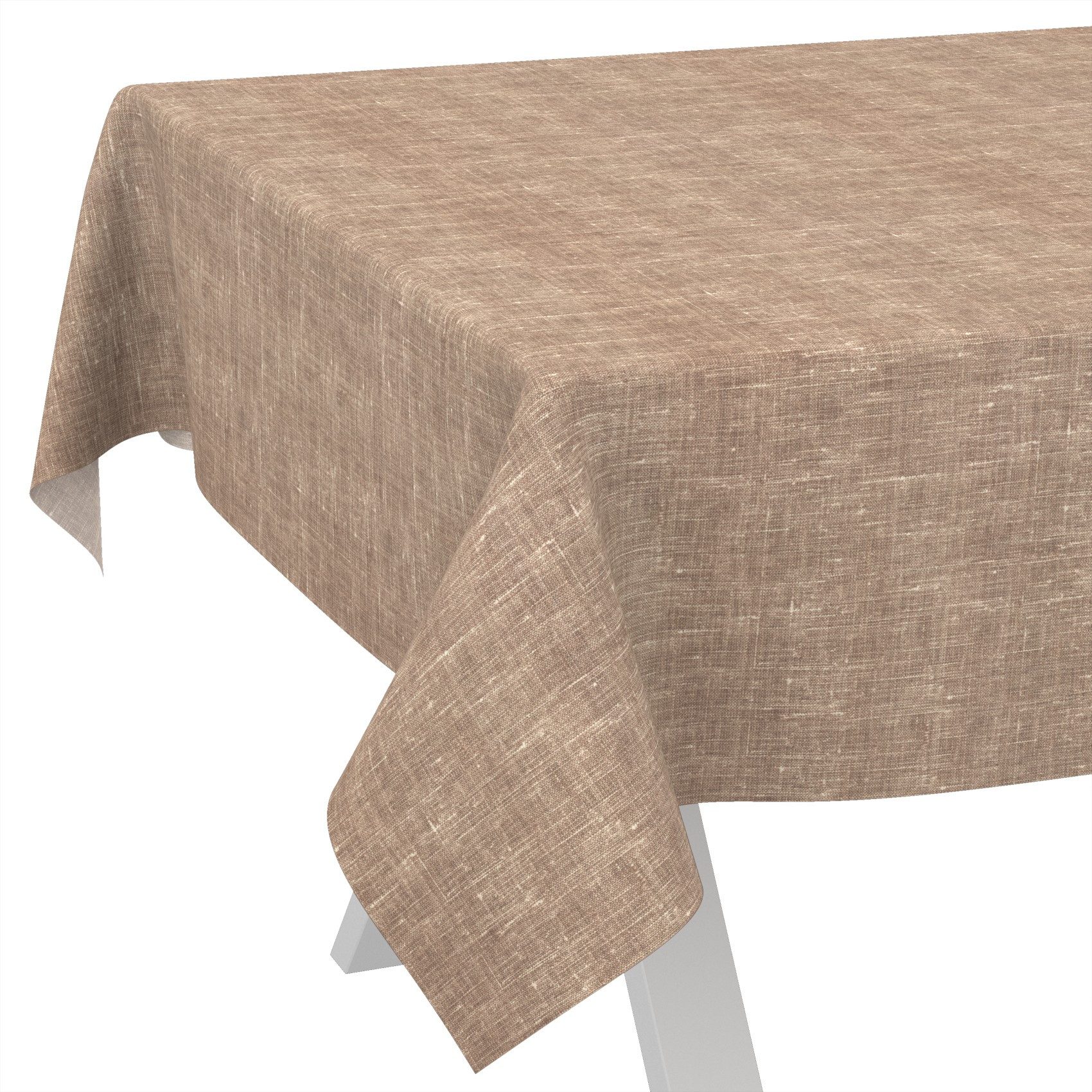 ANRO Tischdecke Alica Leinen Melliert Tischwäsche (Einzelstück 1-tlg), wasserabweisend Melliert Hellbraun 90x130cm