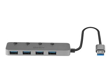 Lindy USB-Verteiler LINDY 4 Port USB 3.0 Hub mit Ein-/Ausschaltern 4 Port USB 3.0-Hub einz