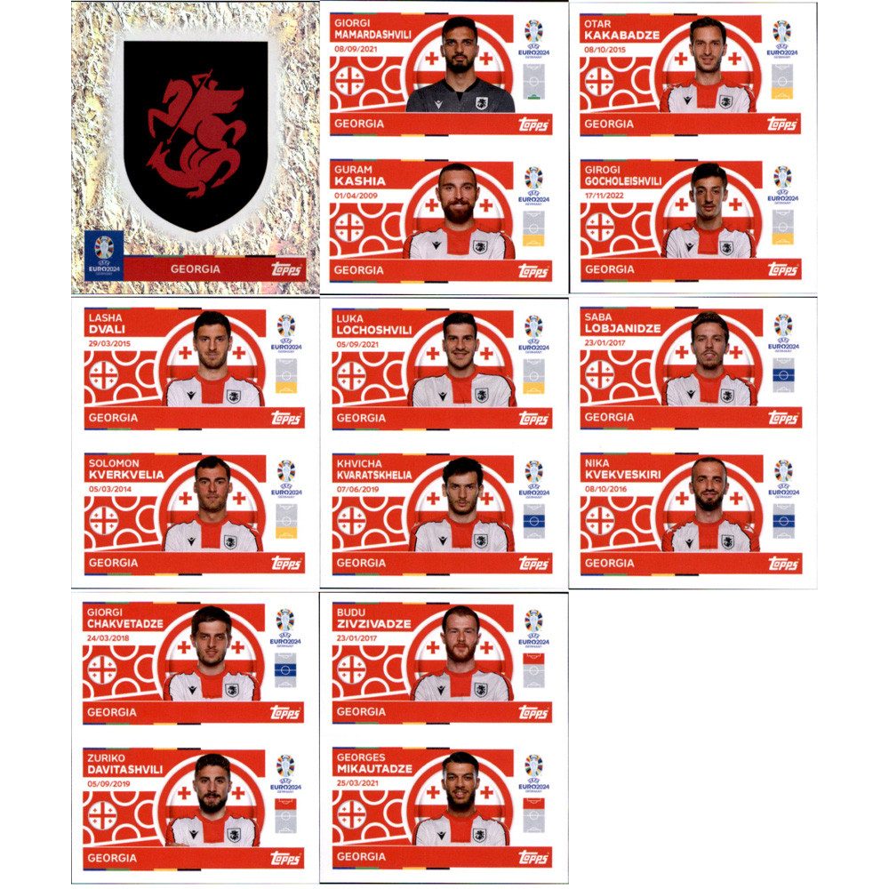Topps Sammelkarte UEFA EURO 2024 Germany - Sammelsticker - Mannschaftspaket - Georgia
