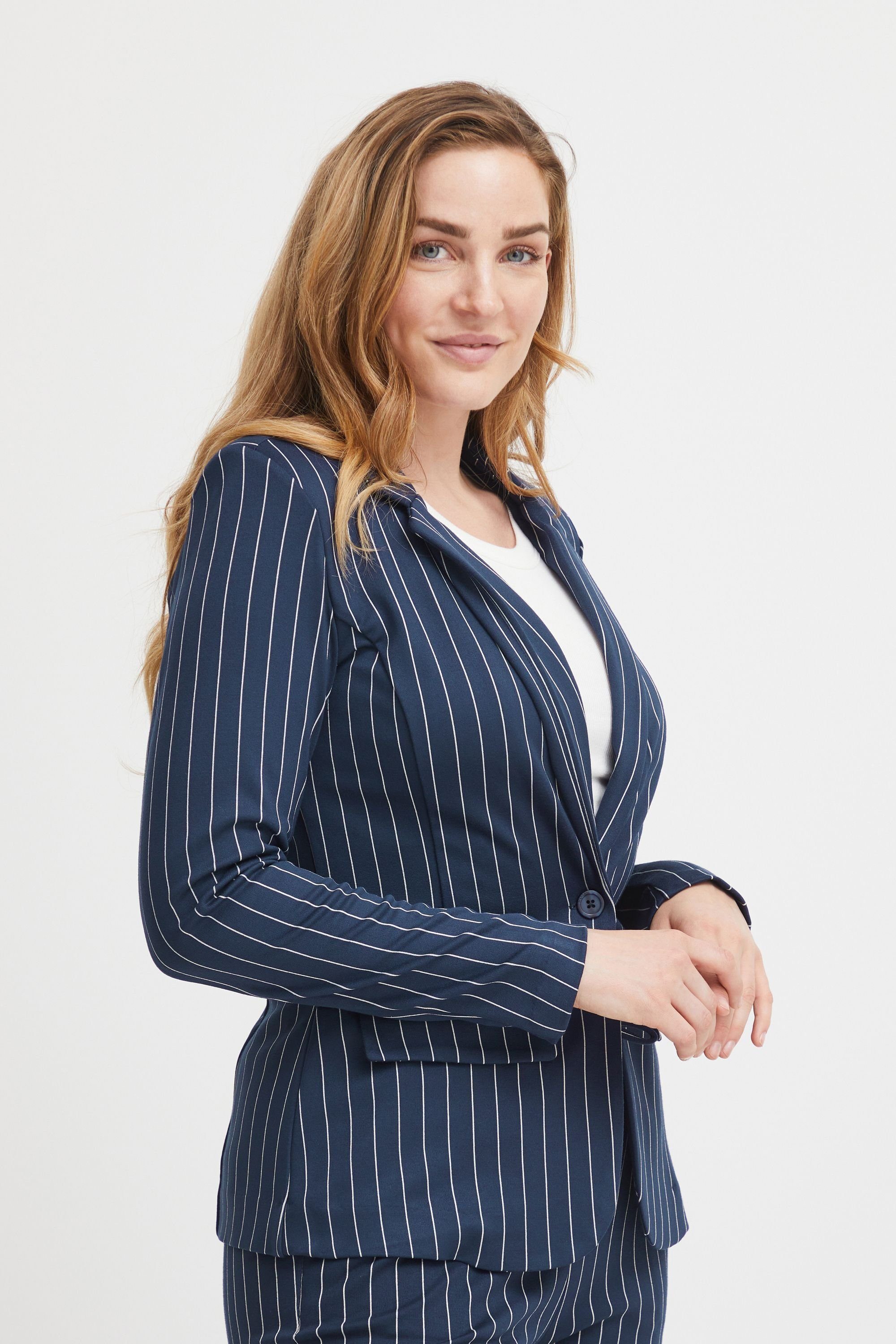 fransa JA Fransa mix Navy Blazer FRBLENDA stripe Jackenblazer