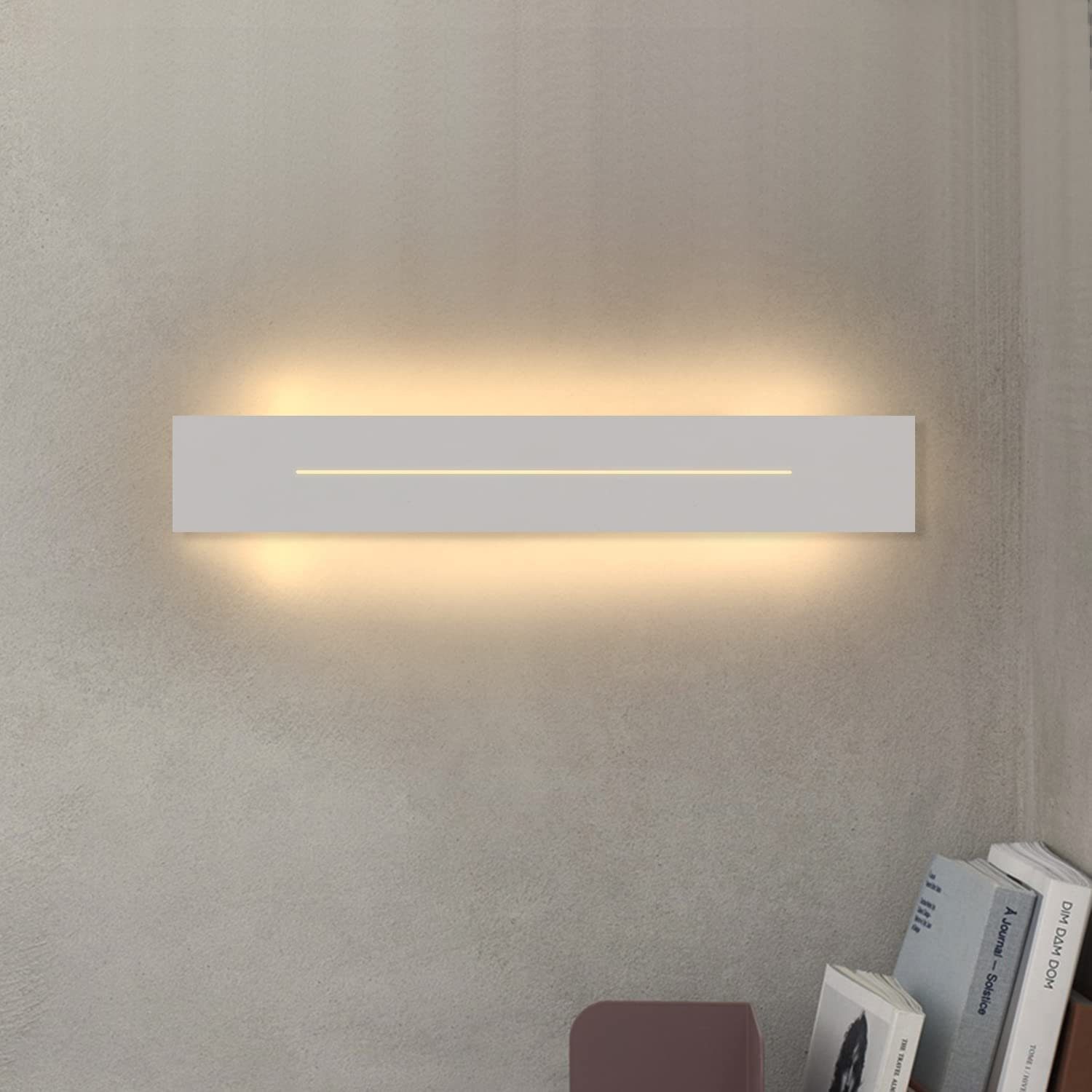 Nettlife LED Wandleuchte innen 30CM Modern Wandlampe Warmweiss Weiß 8W Wandbeleuchtung, LED fest integriert, Warmweiß, für Treppenhaus Schlafzimmer Flur Wohnzimmer Kinderzimmer | Wandleuchten