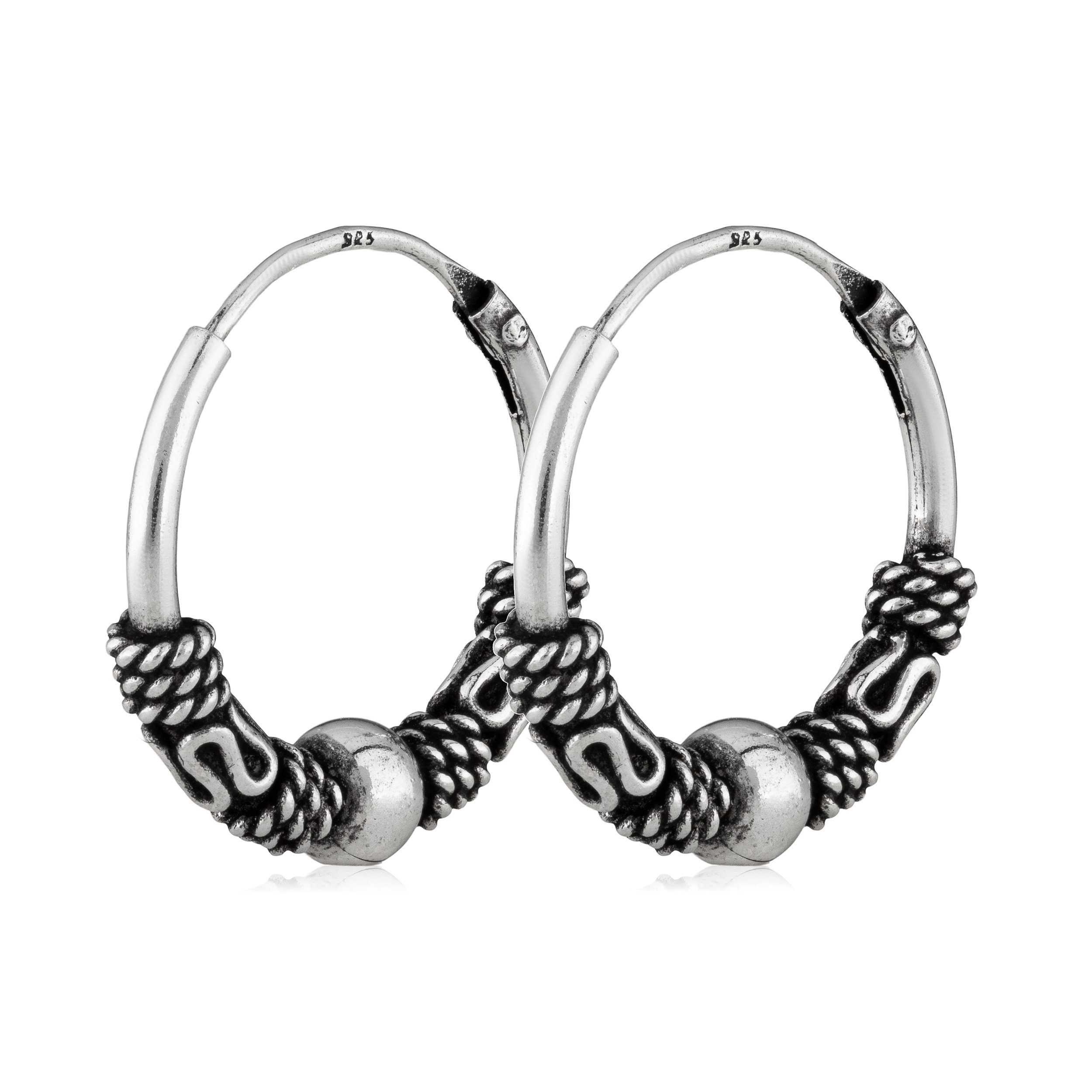 Paar Creolen Paar Keltische Creolen 925 Silber 15mm Skandinawis