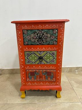 Oriental Galerie Mehrzweckschrank Kommode Dulari mit Schubladen Indien Rot Bunt 75 cm