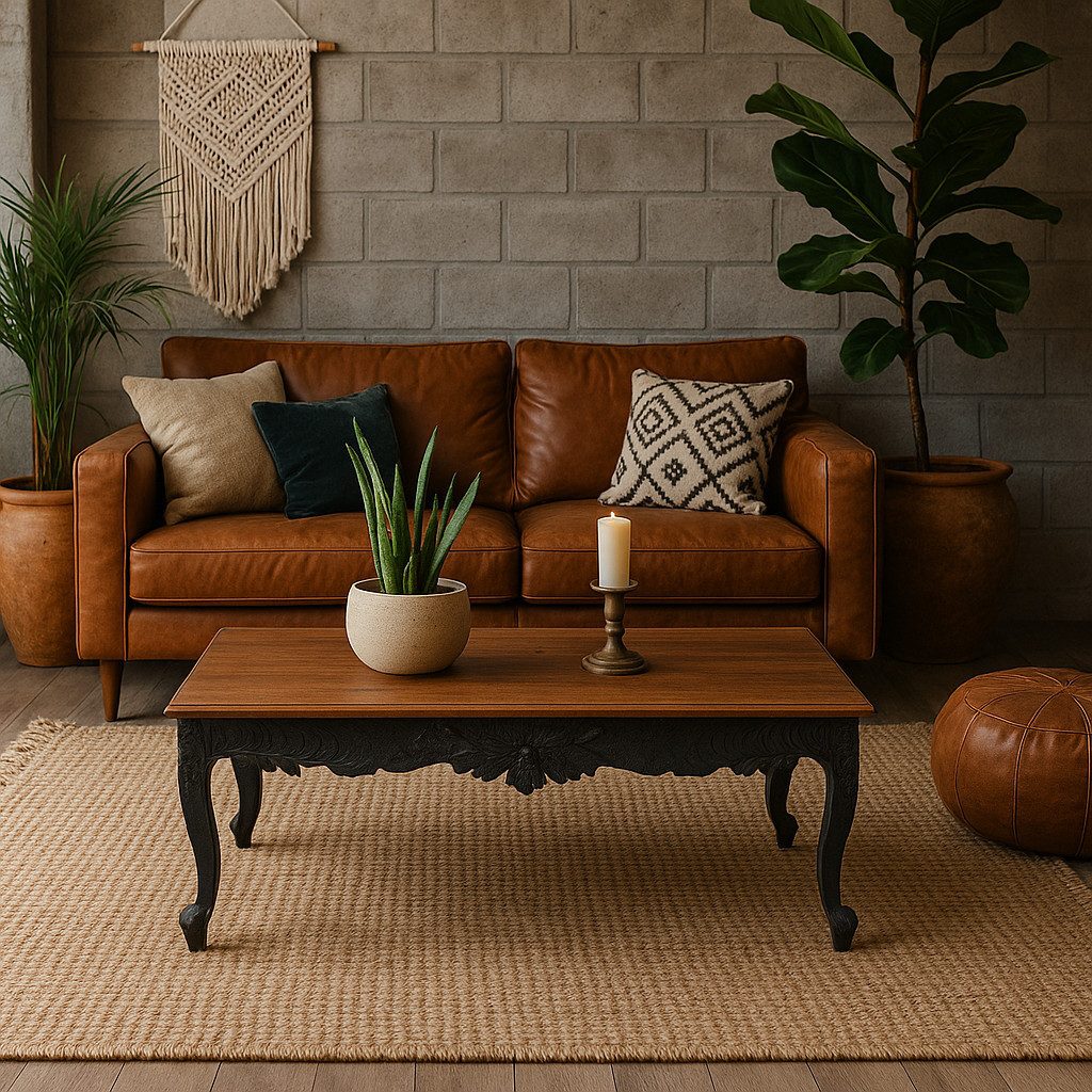 Marrakesch Orient & Mediterran Interior Couchtisch Couchtisch Abarmo120x60cm Mangoholz Handarbeit Boho Vintage-Stil (1-St), Handarbeit