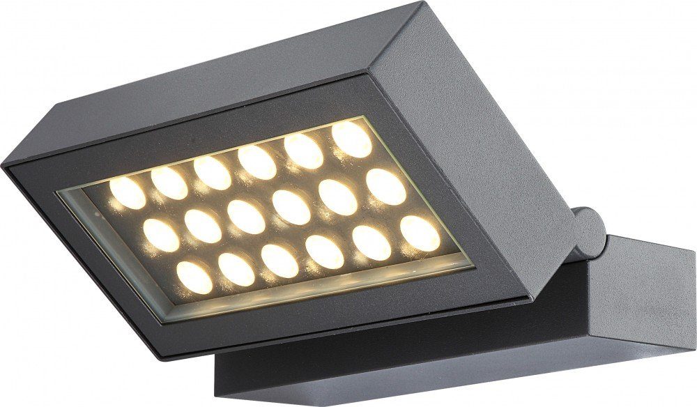 Globo Außen-Wandleuchte, LED-Leuchtmittel fest Warmweiß, verbaut, Außenwandleuchte LED Gartenlampe Fassadenlampe Haustürlampe dunkelgrau