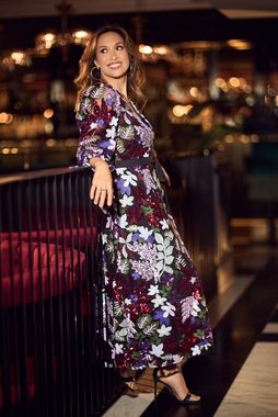 Myleene Klass Wickelkleid Myleene Klass Wickelkleid mit Blumen + Pailletten (1-tlg)