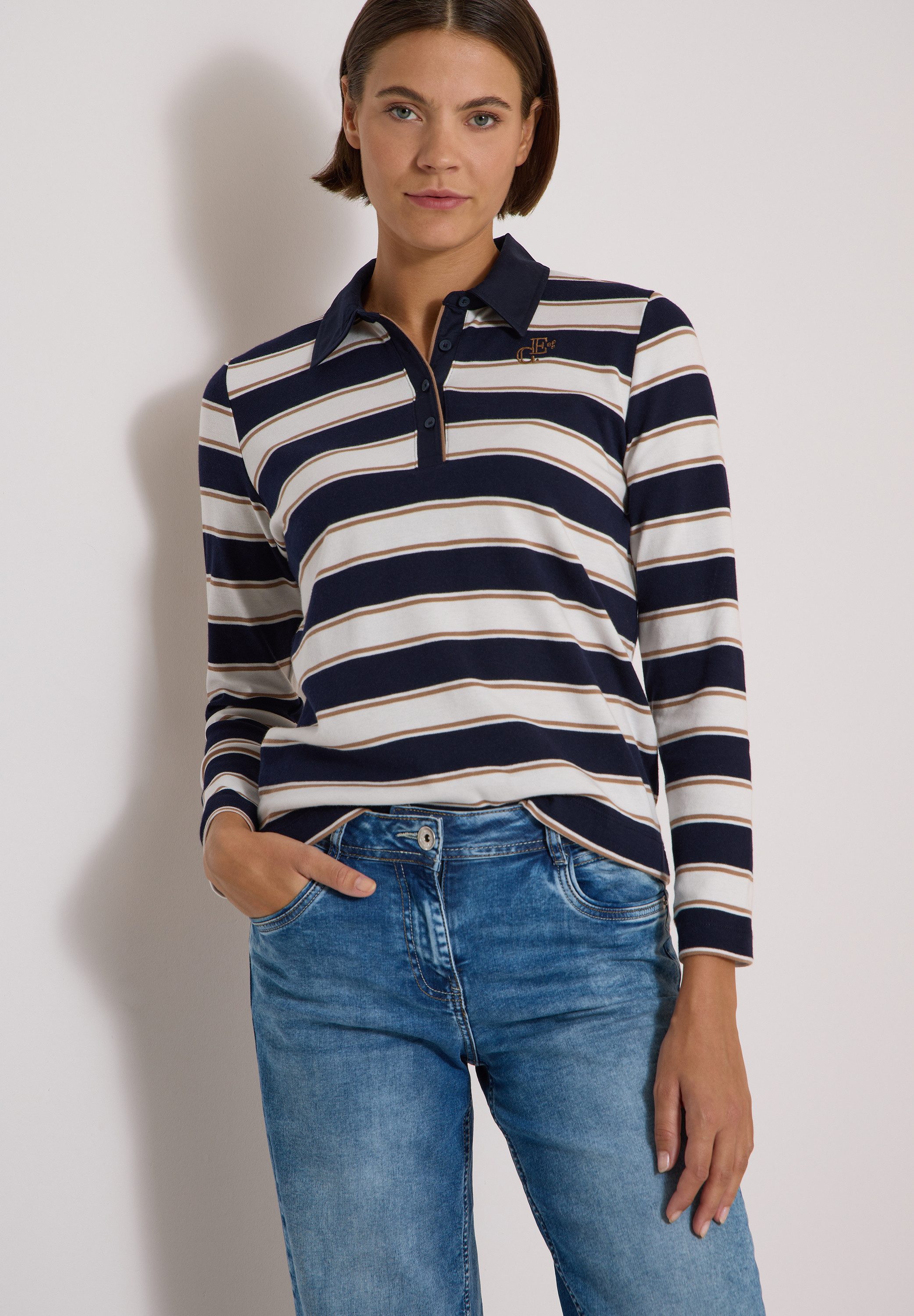 CECIL Langarmshirt aus reiner Baumwolle