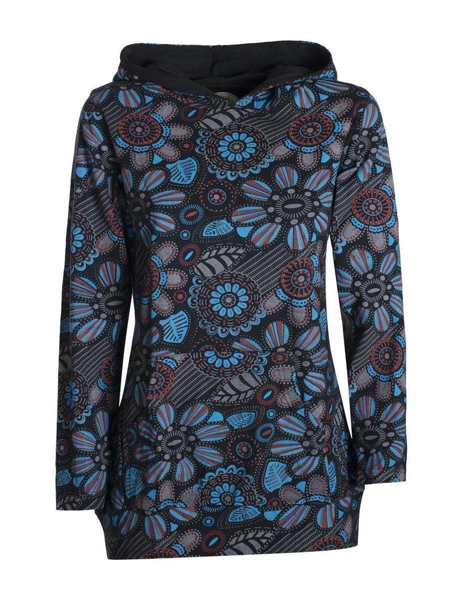 Vishes Kapuzenshirt Langarm Hoodie mit Blumen günstig online kaufen