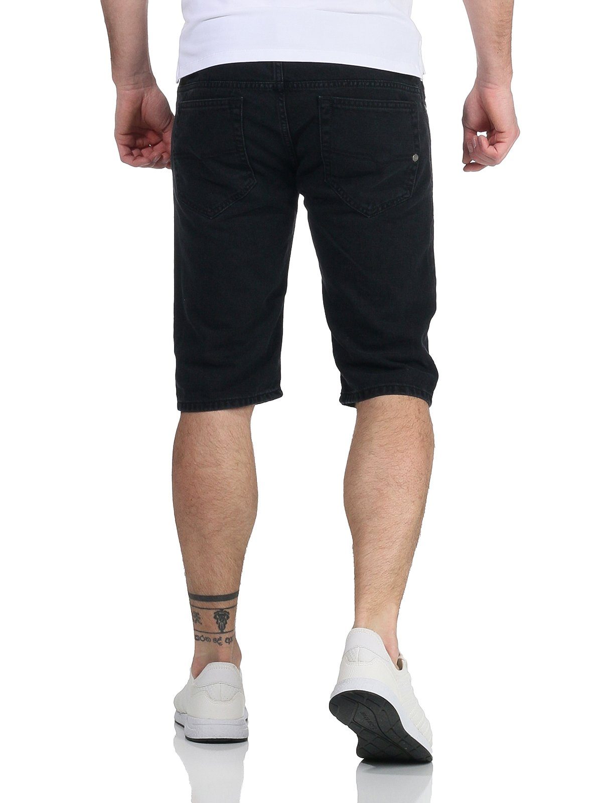 Diesel kurze Shorts, Jeans Herren dezenter RG48R R98V4 Kroshort Schwarz Shorts Used-Look Jeansshorts Hose