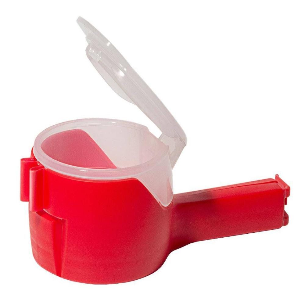 Contacto Verschlussklammer Contacto Beutelklammer rot mit verschließbarer Schütte