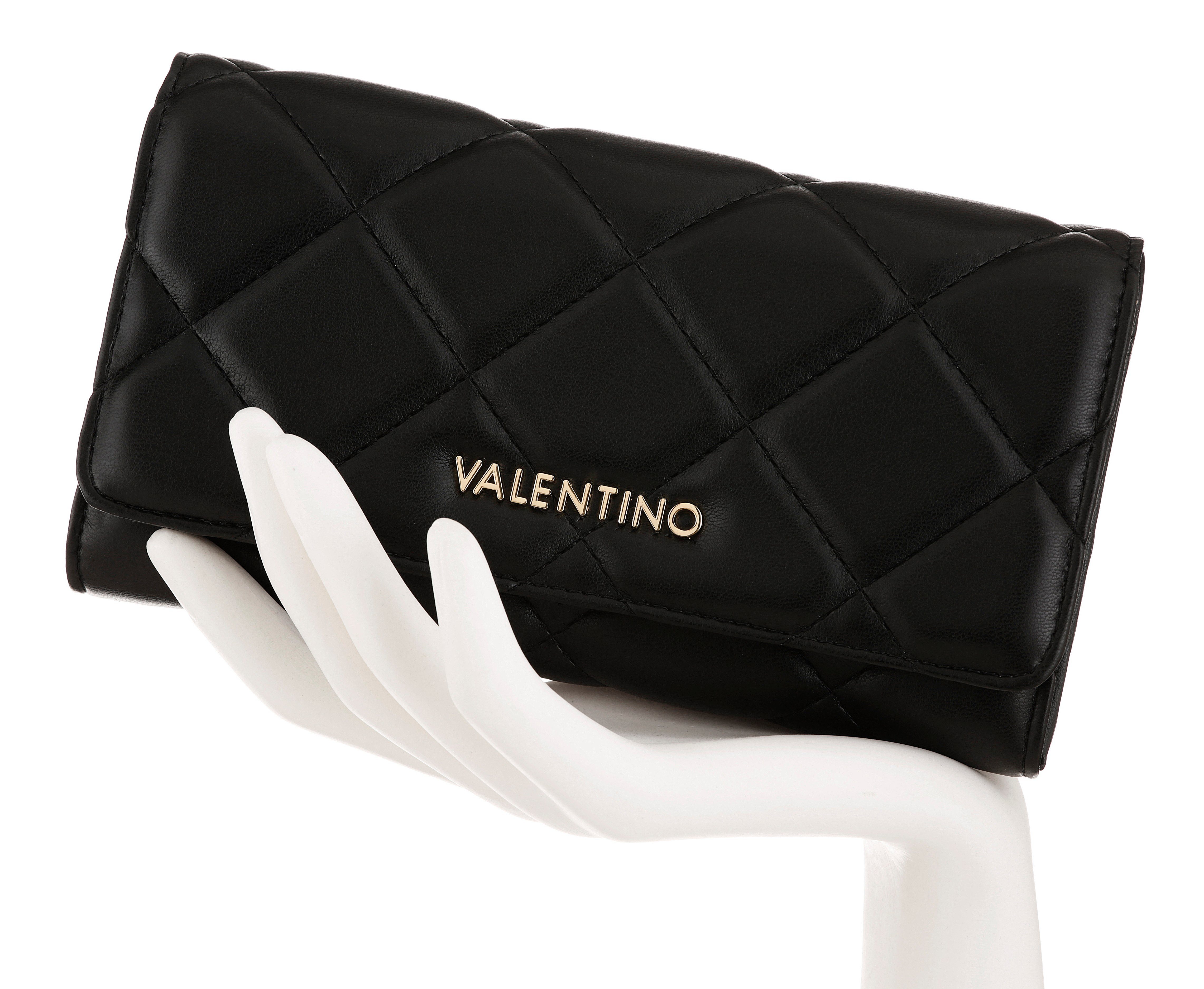 VALENTINO BAGS Geldbörse OCARINA, schöner schwarz Ziersteppung mit