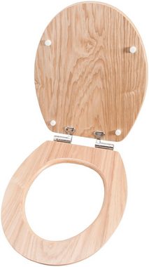 CORNAT WC-Sitz Hochwertiges Echtholz - Eiche - Komfortables Sitzgefühl, Absenkautomatik - Edle Holz-Optik passt in jedes Badezimmer