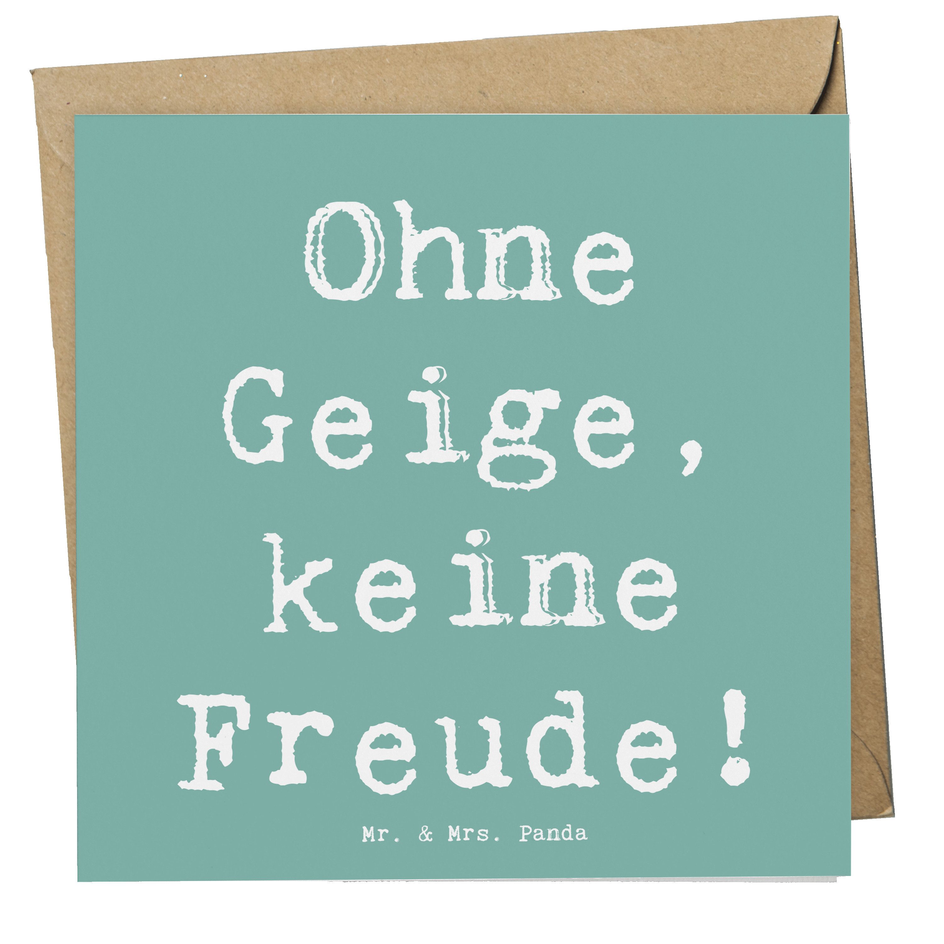 Grußkarte Geige Freude - Meeresbrise - Geschenk, Hochwertige Klappkarte, Geburt