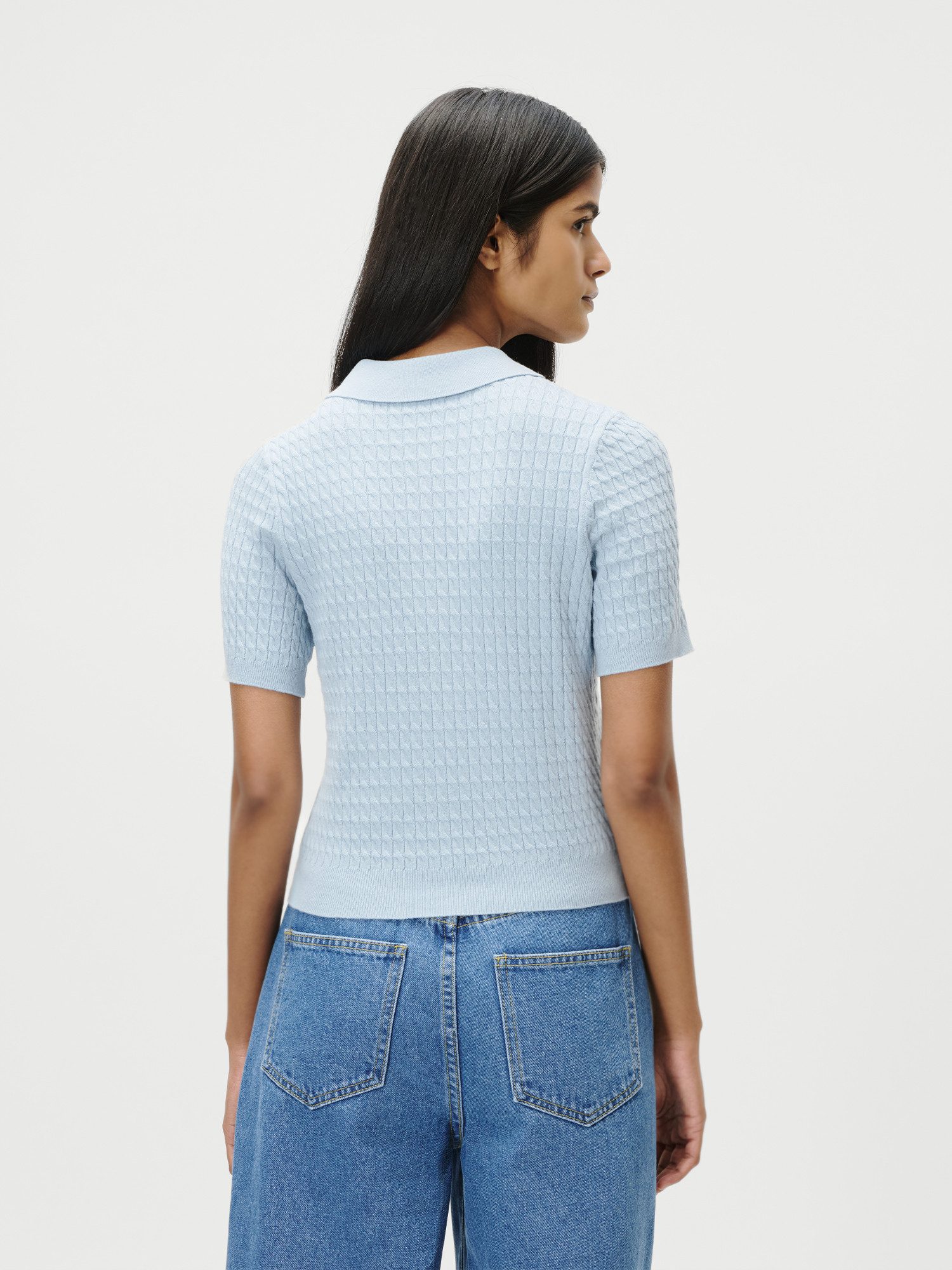 LeGer Poloshirt Manolja, LeGer by Lena Gercke mit Zopfmuster, Logostickerei