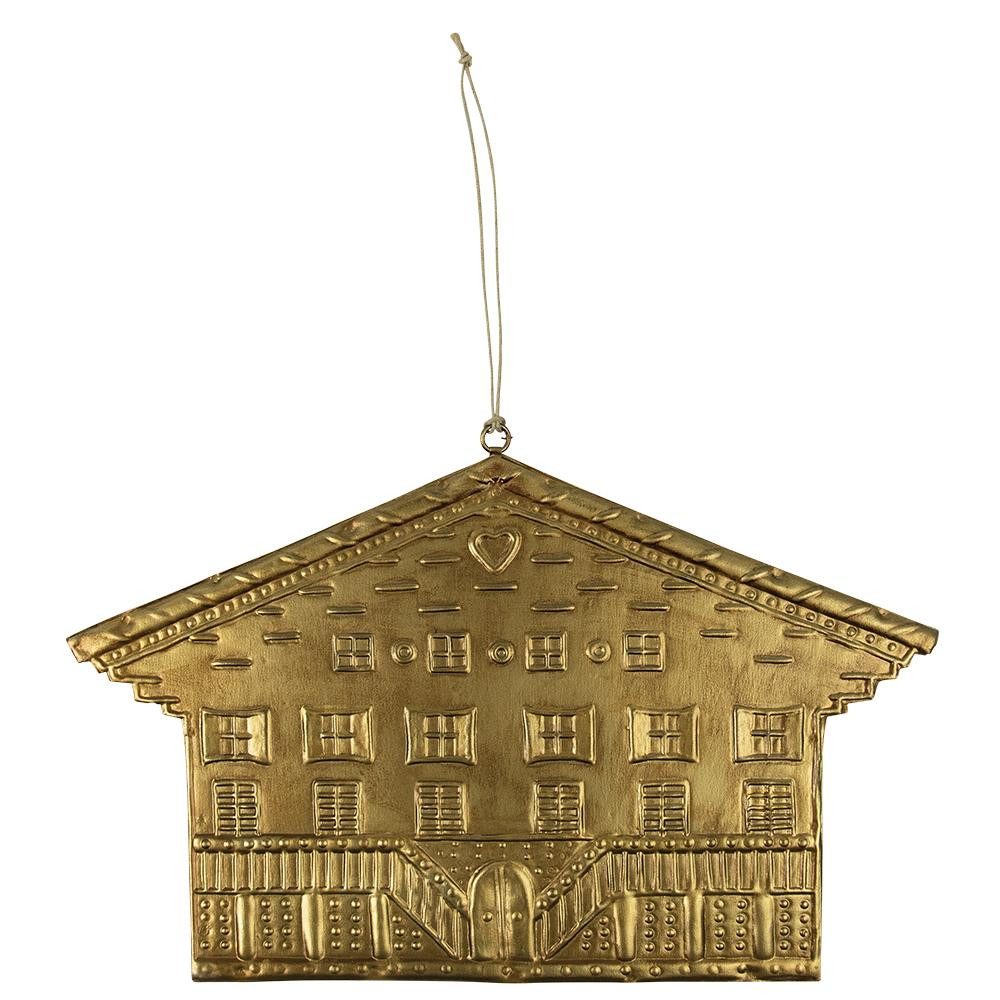 INNA-Glas Dekohänger Deko Hänger Chalet VALDIMAR, aus Metall, gold, 28x18cm