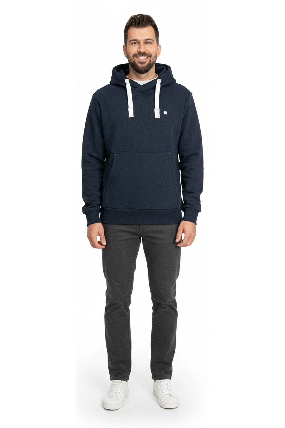 DEPROC Active Kapuzensweatshirt MONCTON Herren-Kapuzentop, sportlich weiche Fleecejacke mit Kängurutasche