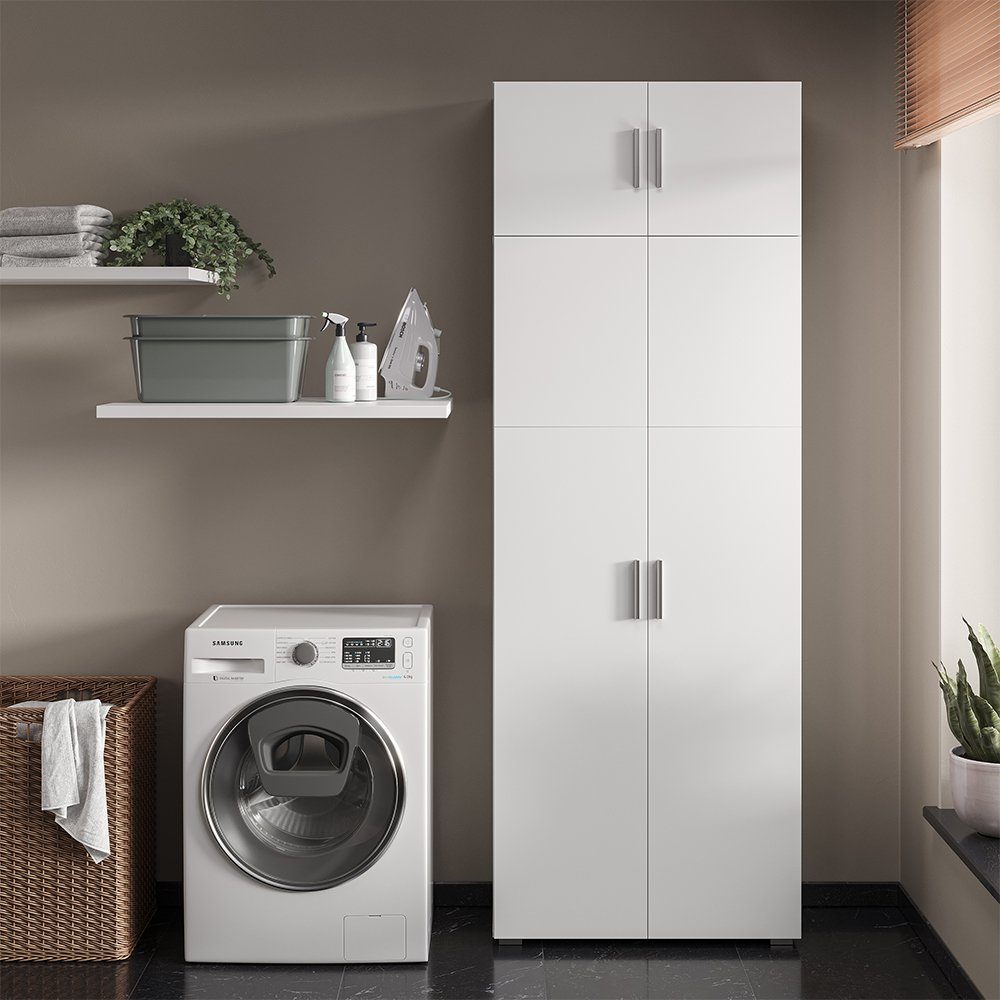 Vicco Aktenschrank Ingo, Weiß/Weiß, 80 x 182.4 cm mit Schrankaufsatz (1-St)