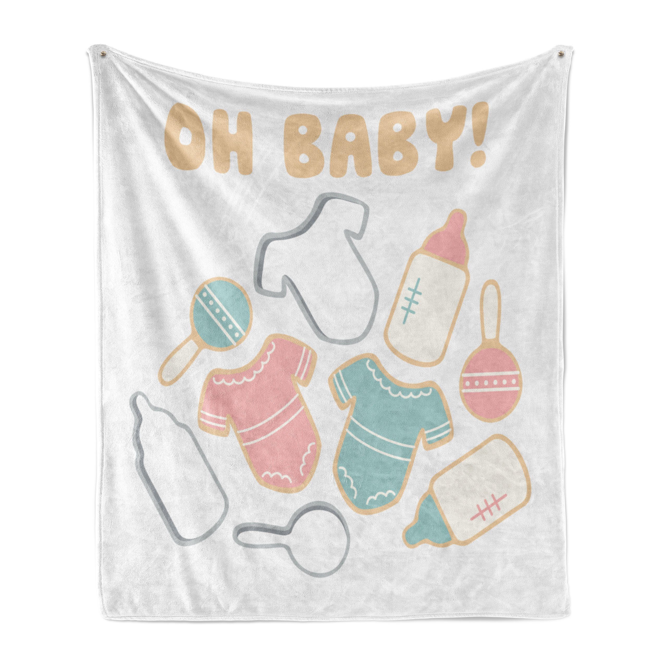 Wohndecke Gemütlicher Plüsch für den Innen- und Außenbereich, Abakuhaus, Oh Baby Newborn Infant Bodysuit