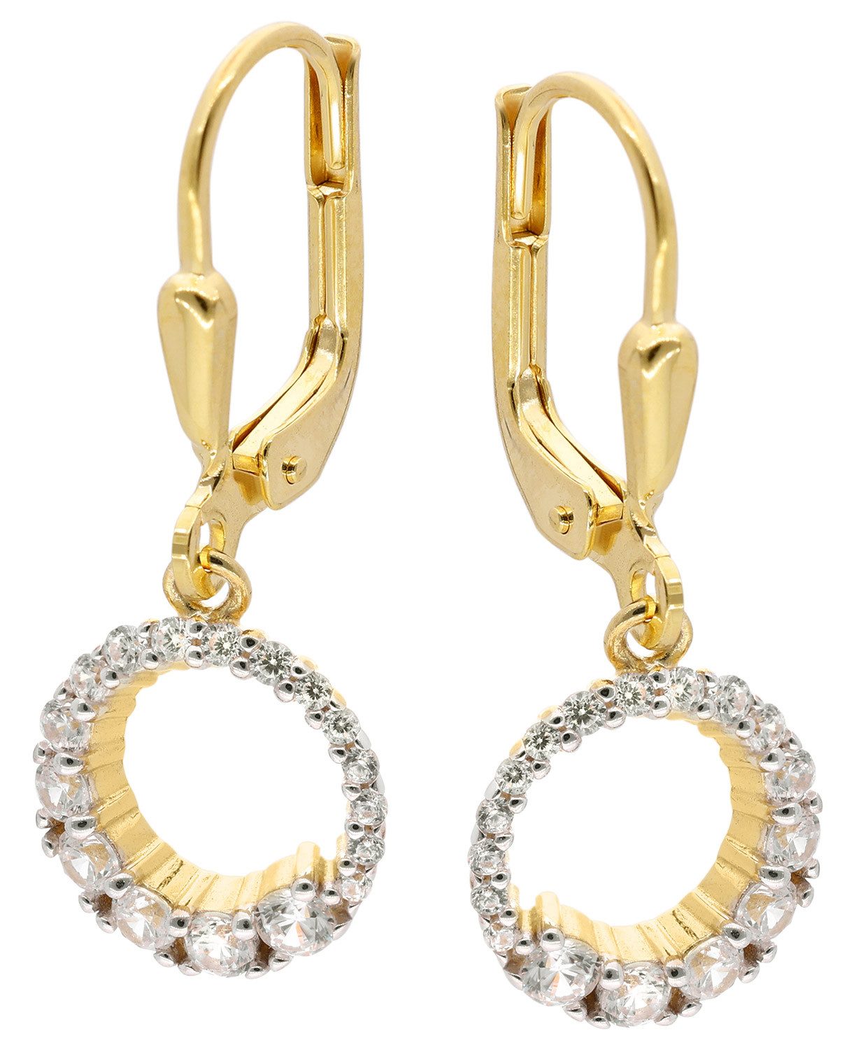 trendor Paar Ohrhänger Damen-Gold 333/8K Zirkonia günstig online kaufen