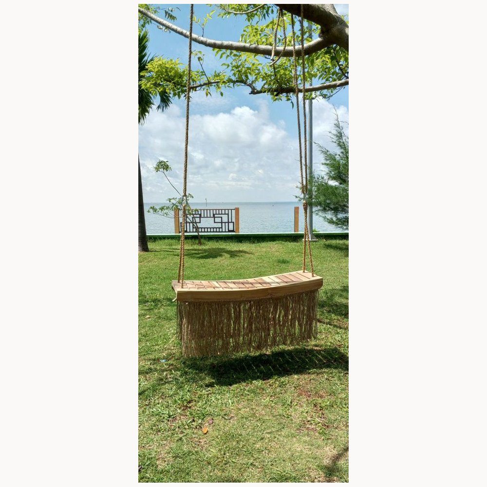 Home Feeling Hollywoodschaukel Teakholz Luxus Schaukel Baumschaukel Gartenschaukel