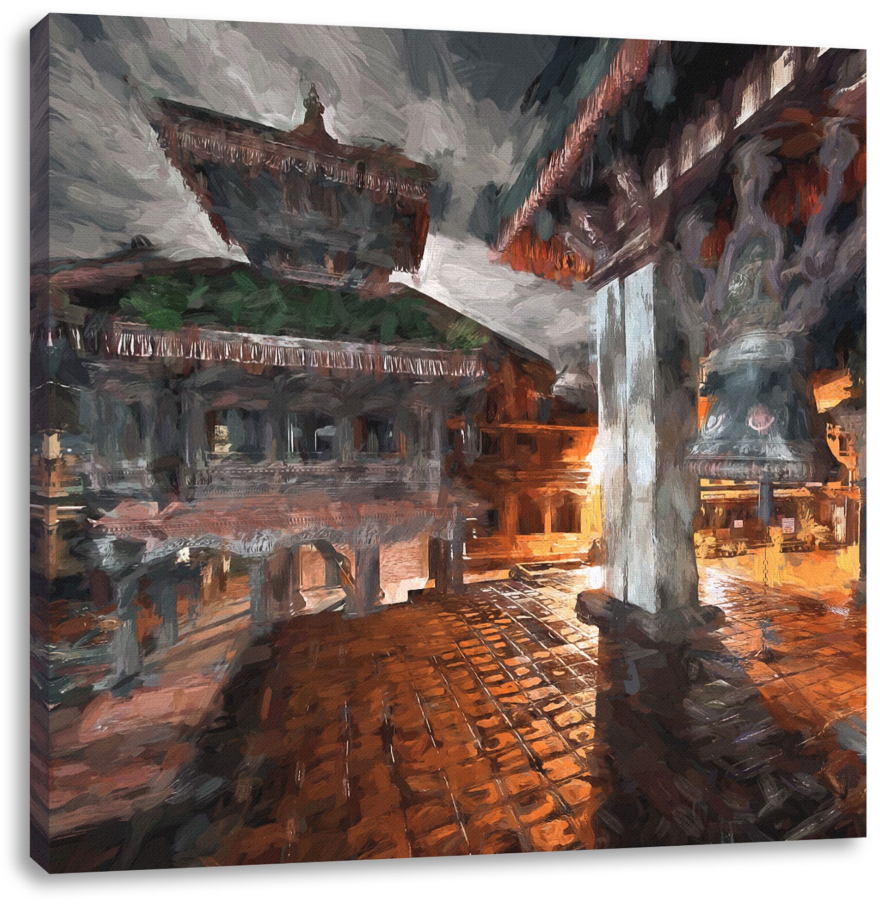 Pixxprint Leinwandbild alte Stadt in Nepal, alte Stadt in Nepal (1 St), Leinwandbild fertig bespannt, inkl. Zackenaufhänger