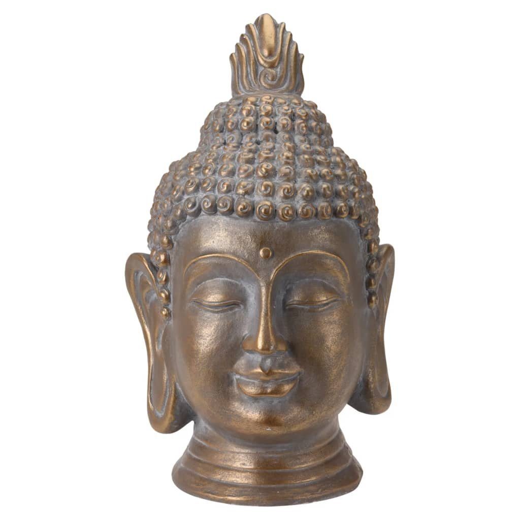 Progarden Skulptur Buddha Kopf Deko 31x29x53,5 cm Braun