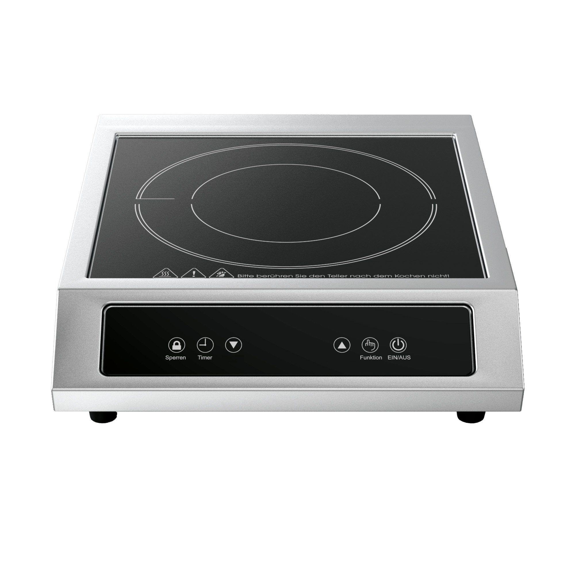 B&S Einzel-Induktionskochplatte Profi Induktionsplatte 3500W Edelstahlgehäuse - 11 Leisstungstufen