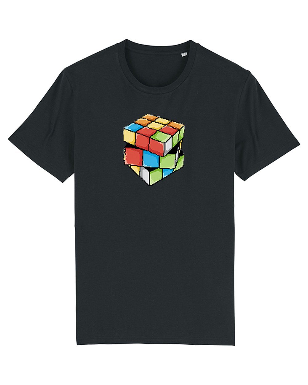 wat? Apparel Print-Shirt Pixel Zauberwürfel (1-tlg) schwarz